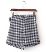 Irregular Ruffles On front Plaid Skirt Woman black white contrast color back zipper mini short Skirts Femme