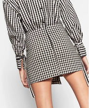 Irregular Ruffles On front Plaid Skirt Woman black white contrast color back zipper mini short Skirts Femme