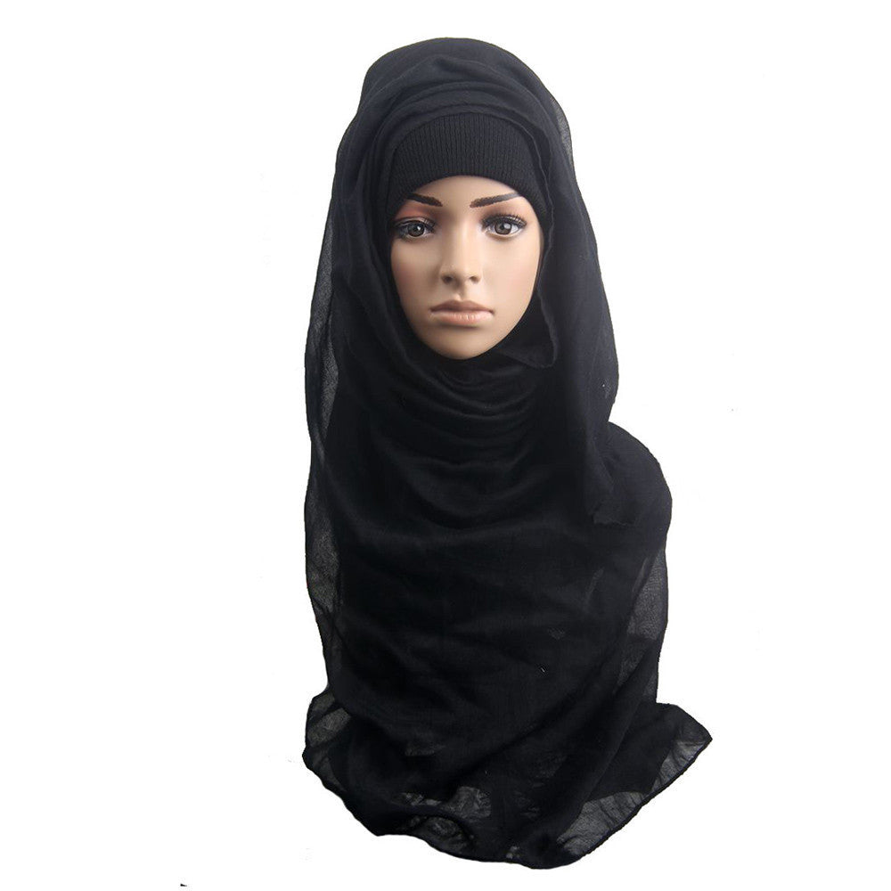 Fashion Islamic Turban Head Wear Band Neck ChCover Bonnet Muslim Short Hijab Shawls Arab Women Scarf