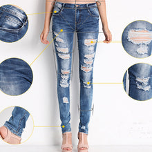 Jeans Woman Ladies Cotton Denim Pants Stretch Ripped Skinny Jeans Womens Bleach Denim Jeans Femme Low Waist Pencil Pants
