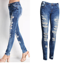 Jeans Woman Ladies Cotton Denim Pants Stretch Ripped Skinny Jeans Womens Bleach Denim Jeans Femme Low Waist Pencil Pants