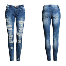 Jeans Woman Ladies Cotton Denim Pants Stretch Ripped Skinny Jeans Womens Bleach Denim Jeans Femme Low Waist Pencil Pants