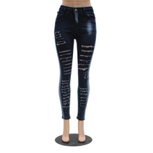 Jeans Woman Black Ripped Skinny Jeans Pencil Pants Trousers High Waist Hole Destroyed Vintage Women's Jeans