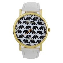 Fashion Ladies Women Quartz Boat Elephant Leather Wrist Watch