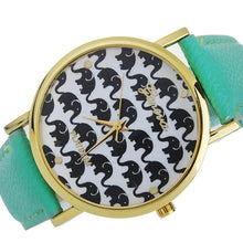 Fashion Ladies Women Quartz Boat Elephant Leather Wrist Watch
