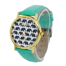 Fashion Ladies Women Quartz Boat Elephant Leather Wrist Watch