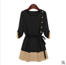 Casual Women Chiffon Dresses Elegant Lady Three Quarter Loose Dress Plus Size Women Clothing