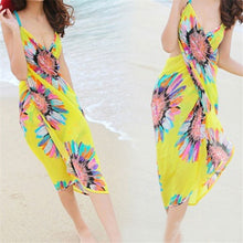 Fashion Women 5 Colors Deep V Wrap Chiffon Swimwear Bikini Cover Up Sarong Beach Dress&
