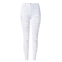 Ripped Jeans High Waist Skinny Jeans Stretchy Destroyed Women Pants Trousers Sexy Hole Jeans Woman White Pencil Jean