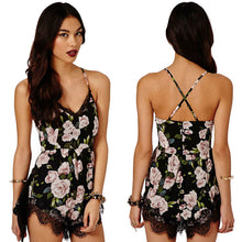 Fashion Rorompers Womens Jumpsuit Floral Lace Chiffon Print Bodycon Bodysuits,Party Playsuit Off Shoulder Romper