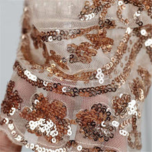 Sequined Women's Bodysuit Top Sexy Deep V Bodysuit Women Long Sleeve Mesh Embroidery Women Tops Romper
