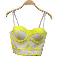 Stripe Patchwork Bustier Crop Top Women's Sexy Crop Top Bandage Push Up Corset Outwear Bra Women