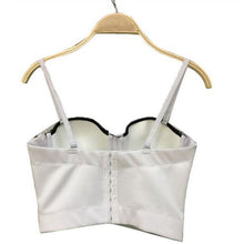 Stripe Patchwork Bustier Crop Top Women's Sexy Crop Top Bandage Push Up Corset Outwear Bra Women