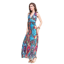 dress-women-maxi-dress-sexy-vestidos-beach-dress-deep-v-neck-halter-neck-feather-print-beach-sundress-blue BBL