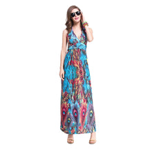 dress-women-maxi-dress-sexy-vestidos-beach-dress-deep-v-neck-halter-neck-feather-print-beach-sundress-blue BBL