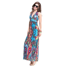 dress-women-maxi-dress-sexy-vestidos-beach-dress-deep-v-neck-halter-neck-feather-print-beach-sundress-blue BBL