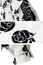 women-black-rose-printed-shirts-floral-three-quarter-batwing-sleeves-loose-button-blusas-femininas-ladies-work-shirt BBL