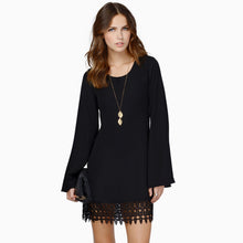 women-chiffon-shift-dress-crochet-lace-hem-long-sleeve-mini-dress-black-white-vestidos-femininos-sale BBL