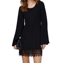 women-chiffon-shift-dress-crochet-lace-hem-long-sleeve-mini-dress-black-white-vestidos-femininos-sale BBL