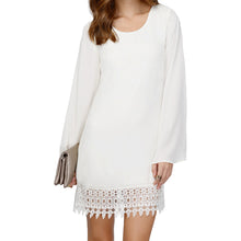 women-chiffon-shift-dress-crochet-lace-hem-long-sleeve-mini-dress-black-white-vestidos-femininos-sale BBL