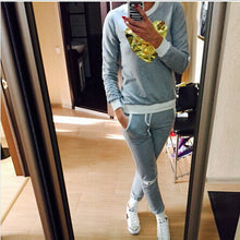 Women Clothing Tracksuit Hoodies Set Golden Heart Sport Suit Sport Costumes Women Set Sweatshirt+Pants J3170