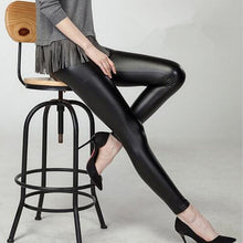 fashion-women-faux-leather-stretchy-skinny-leggings-slim-high-waist-pants BBL