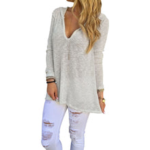Women Hooded Solid T Shirt Casual Long Sleeve Womens Long Sleeve Loose Tops knitted T-Shirts M0183