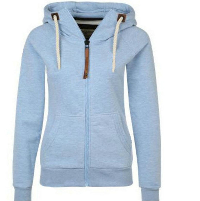 Women Hoodie Sweatshirts Pockets Pullover Hooded Sweatshirt Casual Zipper Long Sleeve Slim Fit Jumper Hoodies Coat GV473