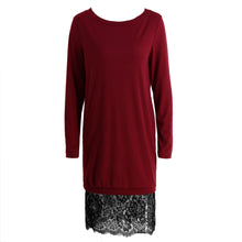fashion-women-knit-lace-splicing-dress-long-sleeve-o-neck-fall-dress-elegant-party-evening-sheath-bodycon-knitted-pencil-dress BBL