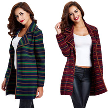 women-knitted-coat-cardigan-contrast-stripe-notched-collar-long-sleeve-warm-sweater-outerwear-knitwear BBL