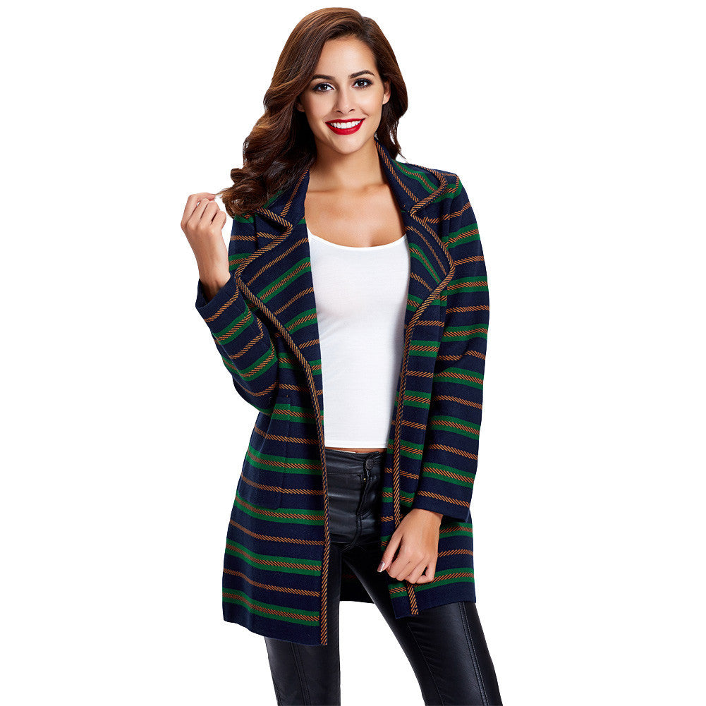 women-knitted-coat-cardigan-contrast-stripe-notched-collar-long-sleeve-warm-sweater-outerwear-knitwear BBL