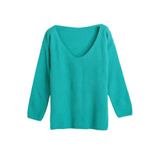 fashion-women-loose-knitted-sweater-jumper-solidcolor-sexy-v-neck-long-sleeve-casual-pull-femme-knitwear BBL