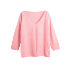 fashion-women-loose-knitted-sweater-jumper-solidcolor-sexy-v-neck-long-sleeve-casual-pull-femme-knitwear BBL