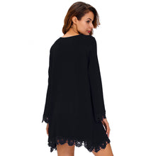 fashion-women-loose-short-dress-crochet-lace-trim-sexy-scoop-neck-long-sleeve-mini-swing-dress-royal-blue-black-lolita-dress BBL