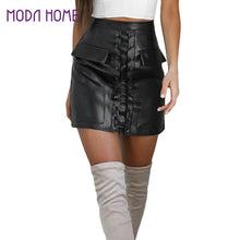 fashion-women-pu-leather-skirt-bodycon-lace-up-pockets-zipper-high-waist-short-mini-skirt-black-pink-purple-lolita-saias-jupe BBL