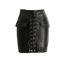 fashion-women-pu-leather-skirt-bodycon-lace-up-pockets-zipper-high-waist-short-mini-skirt-black-pink-purple-lolita-saias-jupe BBL