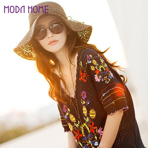 women-straw-hat-wide-brim-woven-design-foldable-sun-beach-hat-coffee-chapeu-feminino BBL