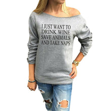Fashion Women Tops Sexy Letters Print Long Sleeves Pullover Sweater Shirt Casual