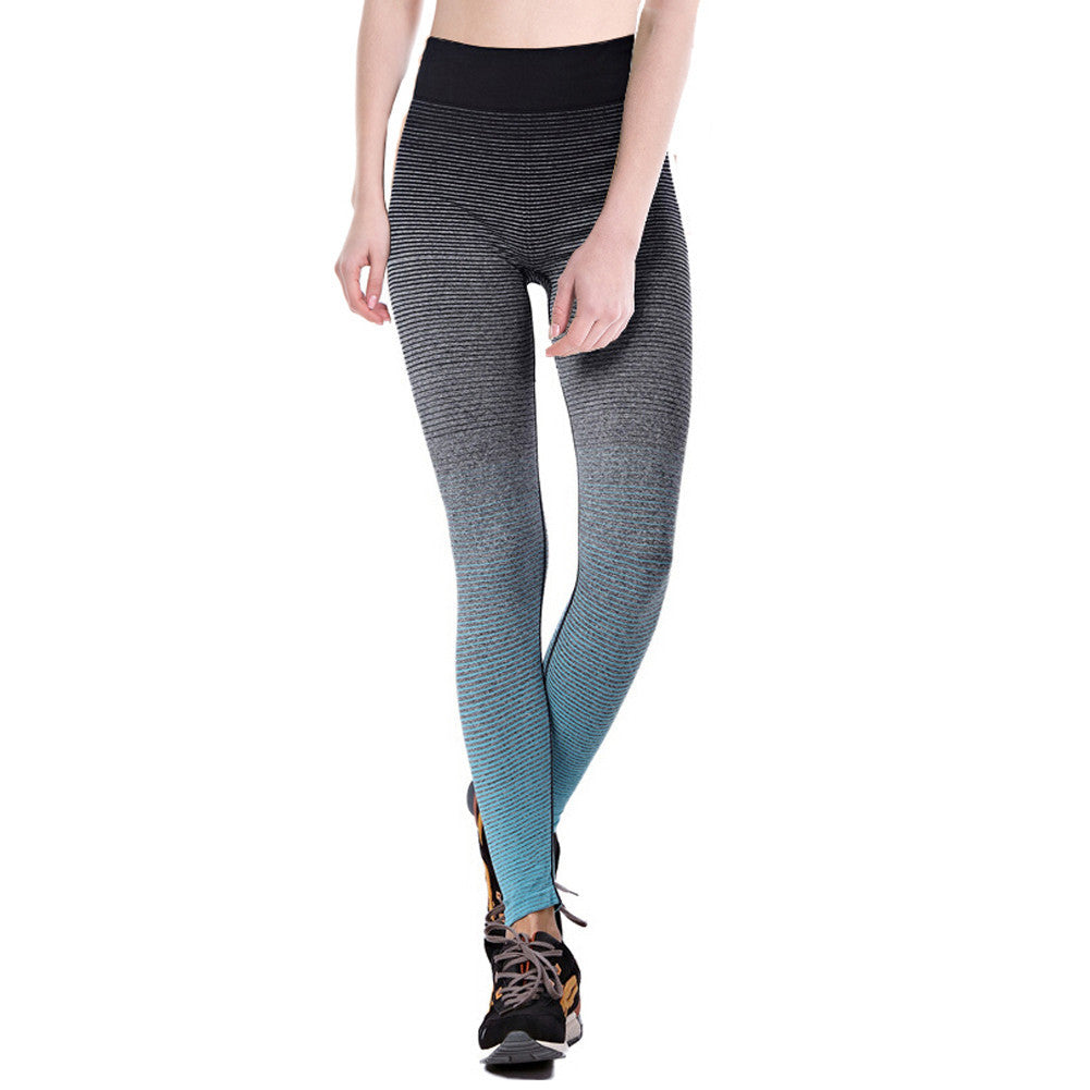 fashion-women-yuga-pants-girls-elastic-leggings-gradient-high-waist-pantaloni-donna-stretch-cropped-trousers-pants BBL