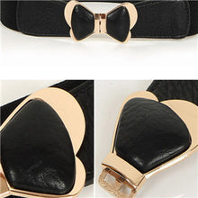 fashion-womens-metal-vintage-elastic-stretch-gold-bowknot-waist-belt-waistband BBL