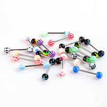 able-20pcscolorful-stainless-steel-ball-barbell-tongue-rings-bars-piercing BBL