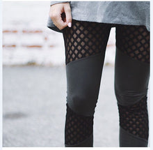 Mesh Patchwork Leggings Women Sports Fitness Pants Sexy Legging Joggers Women Slim Legging X0419