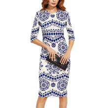 women-dress-elegant-floral-print-work-business-casual-party-pencil-dresses-blue-and-white-porcelain-vestidos BBL