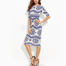 women-dress-elegant-floral-print-work-business-casual-party-pencil-dresses-blue-and-white-porcelain-vestidos BBL