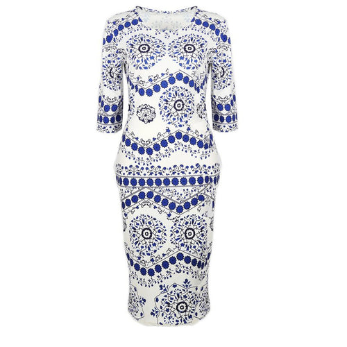women-dress-elegant-floral-print-work-business-casual-party-pencil-dresses-blue-and-white-porcelain-vestidos BBL