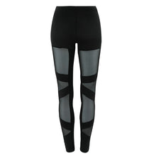 Sexy Mesh Stitching Women Leggings High Waist Leggins Bandage Fitness Leggings Sportswear Skinny Pants
