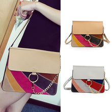 Handbags Top Women Bag Rainbow Frosted Women PU Leather Shoulder Messenger Bag small Square Package