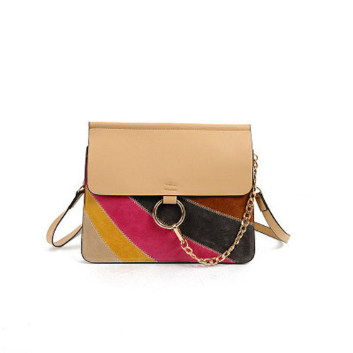Handbags Top Women Bag Rainbow Frosted Women PU Leather Shoulder Messenger Bag small Square Package