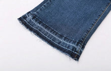 Harajuku Blue High Waist Flare Pants Denim Pants Woman Tight Jeans Femme Long Jeans Feminino