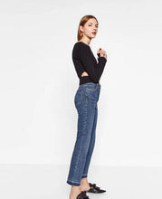Harajuku Blue High Waist Flare Pants Denim Pants Woman Tight Jeans Femme Long Jeans Feminino